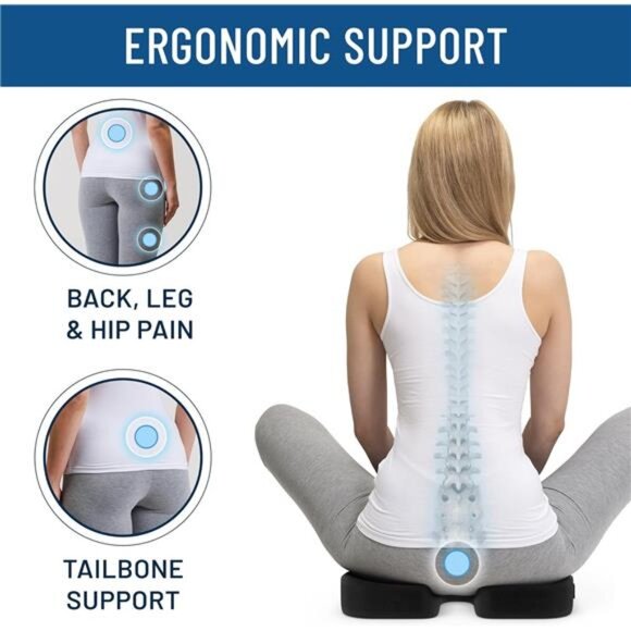 Memory Foam Car Seat Cushion - Tailbone Pain Relief, Driving Seat Cushion - Picture 3 of 7